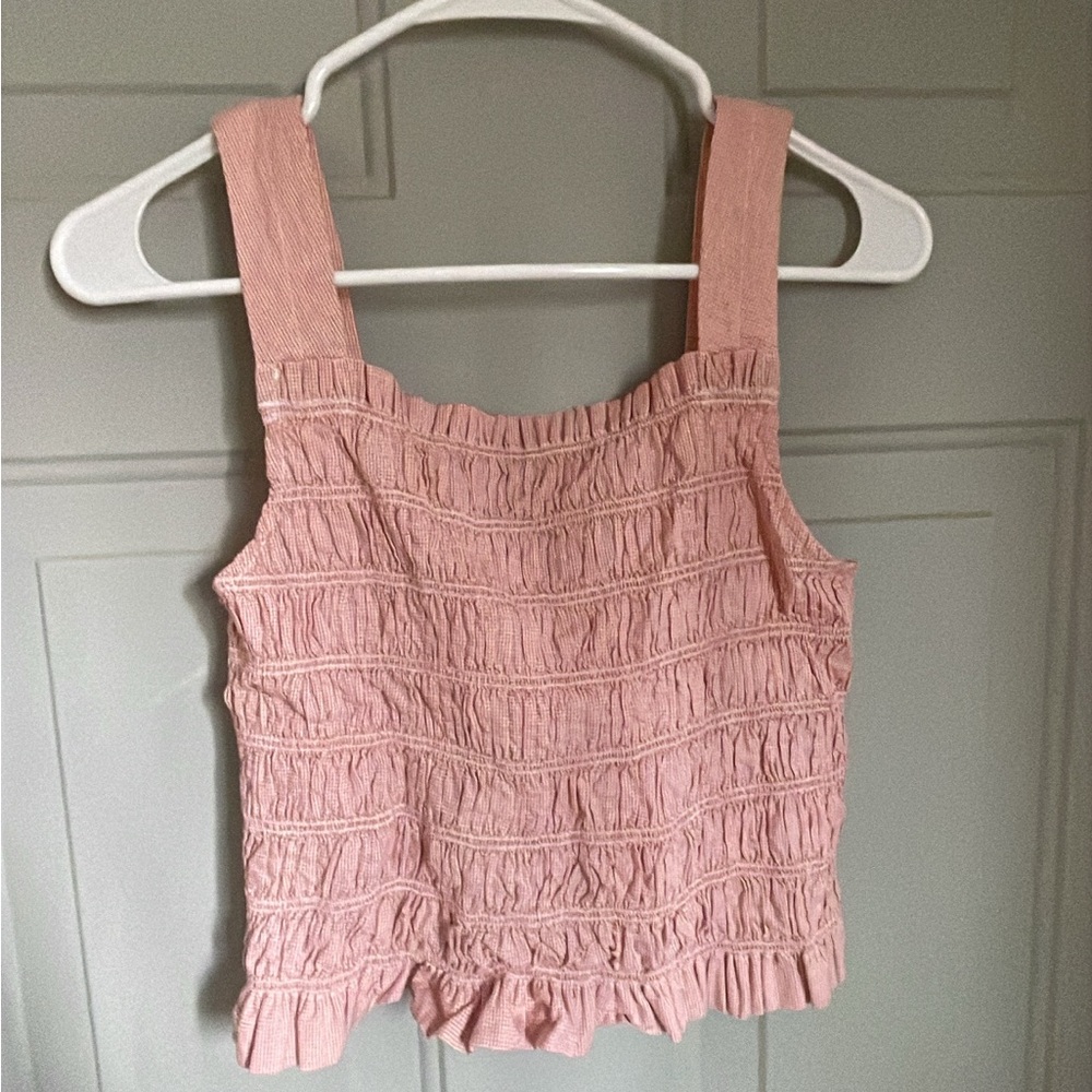 Everlane Pink Textured Crop Top